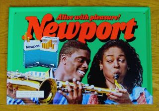 Vintage Newport Cigarette Advertising Sign African American Black Couple Alive