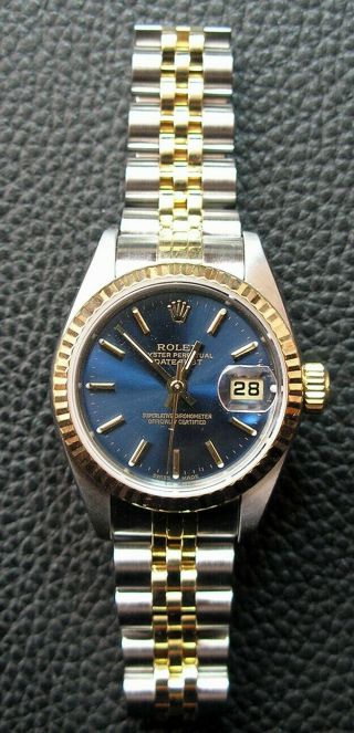 Rolex Lady Datejust Yellow Gold & Steel 79173 - Blue Dial - Jubilee Bracelet