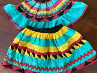 Vintage Seminole Native American Baby Doll Infant Outfit Skirt & Top Handmade