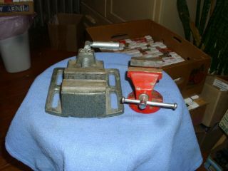 2 - Vintage Unknown Maker Vises,  2 1/2 " Drill Press & 2 " Bench,