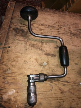 Vintage Millers - Falls 1410 Ratcheting Hand Auger Drill Brace,  10 "