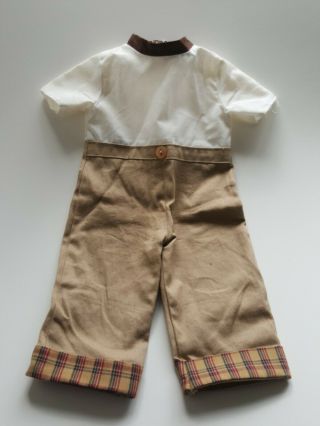 Vintage Handmade? Boy Doll Clothes One Piece Jumper Pants Top Plaid