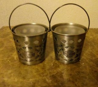 2 Harley Davidson Stainless Steel Candle Holders
