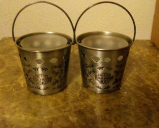 2 Harley Davidson Stainless Steel Candle Holders 2