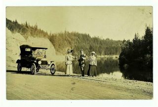 Model T Ford On The Way To Columbia Highway Vintage 1916 Rppc Portland,  Oregon