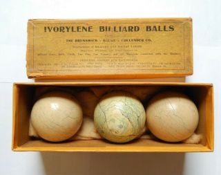 Brunswick Balke Collender Co Antique Billiard Balls (ca.  1914) 7.  25 Circumference