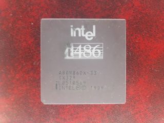 1x Intel 486 Dx - 33 `` Vintage Ceramic Cpu For Gold Scrap Recovery A4