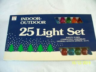 Vintage C7 Christmas 25 Lights Set Blue Pink Red Green Orange Indoor Outdoor