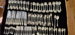 Old Mirror By Towle Sterling Silver Flatware Set For 12 Dinner Service Total 99