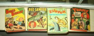 3 Better Little Books - 1 Big Little Book - Buz Sawyer/bugs Bunny,  Terry & War In Jun