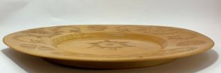 Vintage 1953 MCM Hand Carved Wood Plate - Signed and Dated - Poland 2