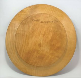 Vintage 1953 MCM Hand Carved Wood Plate - Signed and Dated - Poland 3