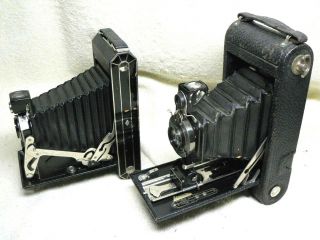 2 Antique Kodak Folding Film Camera - 1a Autographic,  Six - 16 Enamel Art Deco