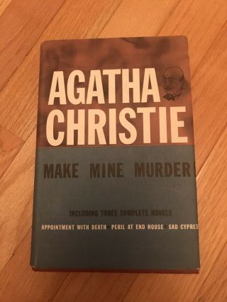 Vintage Hc Book - Make Mine Murder - Agatha Christie - Book Club Edition 1962