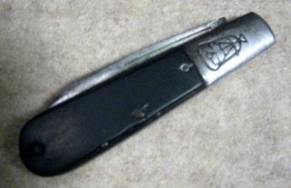 Antique Vintage Abelle Barlow Old Folding Pocket Knife Interesting Trademark