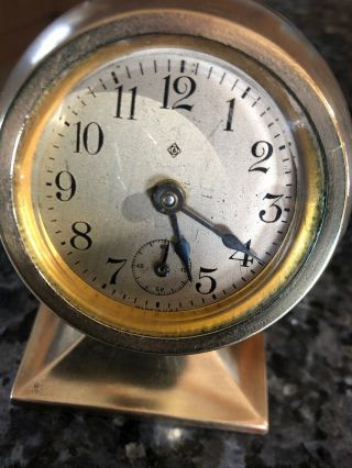 Antique Ansonia Desk Clock.  Rare PATd May 3rd 1892 Brass Desk Clock.  GWO. 3
