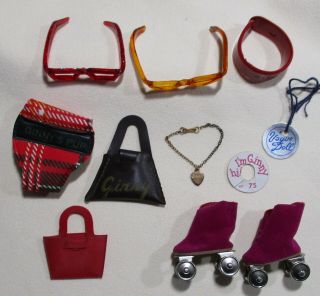 Vintage Accessories For Vogue Ginny Doll - Glasses,  Skates,  Wrist Tags & More