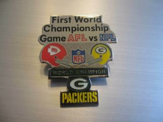 Vintage Bowl I Green Bay Packers Vs Kansas City Chiefs Lapel Hat Pin