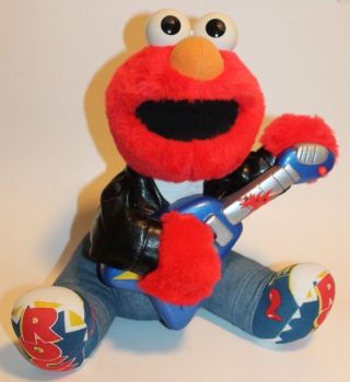 Vintage Rock N Roll Elmo W/ Guitar - Plays Music And Shakes - - Tyco 1998