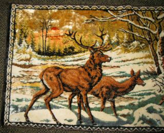 Vintage Deer Scene Tapestry Wall Hanging Rug 37 