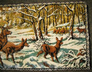 Vintage Deer Scene Tapestry Wall Hanging Rug 37 
