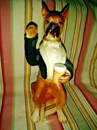 Vintage Enesco Bar Hound Figurine " Slug The Champ " Boxer L@@k