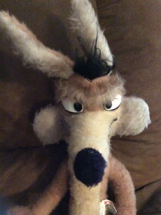 Vintage Wile E Coyote 36 in Large Plush Warner 1971 Mighty Star Looney Tunes 2