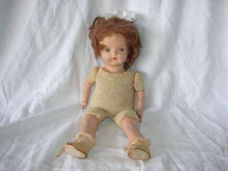 Vintage Doll All Composition Head Repair Restore 14 Inch Ideal Co Metal Eyes