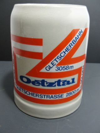 Vintage West German Beer Stein " Oetztal " 0.  5l Gerz Swiss Ski Competition Rare
