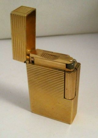 Vintage St.  Dupont Butane Cigarette Cigar Lighter Gold Plated Paris France