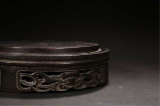 A Stunting Large Chinese Qing Dynasty Carved Zitan Censer. 3