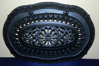 Antique Ornate Cast Iron Cover For Wood Stove Or For Wall Decoration Not Marked
