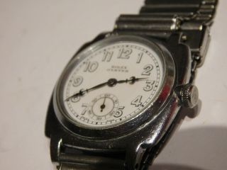 Rolex Vintage Cushion Oyster Gents Wristwatch With Enamel Dial.