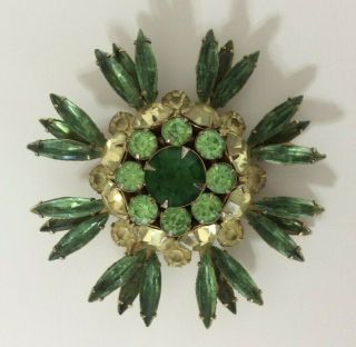 Vintage Judy Lee Brooch Green Floral Pin Fashion Jewelry