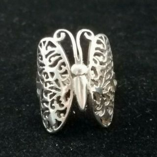 Vintage sterling silver Filigree Butterfly Ring size 7 925 3