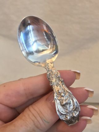 Francis 1 Reed & Barton Sterling Silver Curved Handle Infant Baby Spoon,  Rare