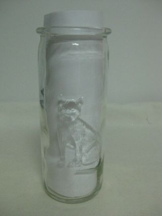 Vintage Glass Baby Bottle With Embossed Cat,  Wide Mouth 8 Ounce 2