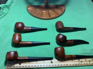 6 Mastercraft " Hand Made " Pipes With 6 - Slot Pipe Rack