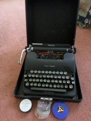 Vintage Antique Smith Corona Sterling Typewriter With Case