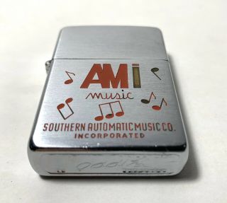 Vintage Zippo Advertising Lighter Ami Southern Automatic Music Co Jukebox 1960s
