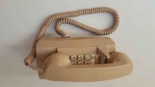Vintage Gte Automatic Electric Wall Mount Push Button Phone Beige