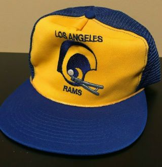 Vintage 80s Los Angeles Rams Sports Unlimited Snapback Hat Nfl Football
