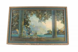Large Antique Maxfield Parrish Daybreak Print In Frame 33 1/2 X 21 1/2