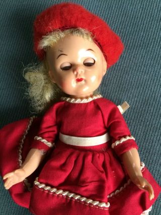 Vintage 1950’s Cosmopolitan Ginger 8 Inch Walker Doll in Tagged Outfit Blue eyes 2