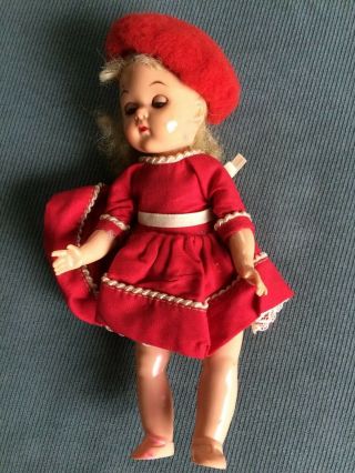 Vintage 1950’s Cosmopolitan Ginger 8 Inch Walker Doll in Tagged Outfit Blue eyes 3