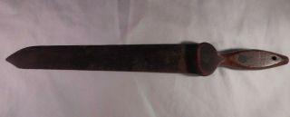 Unique Rare Antique Vintage Hand Sword Saw Meat / Dovetail Wooden Handle