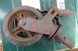 Vintage Castor For Scaffold With Brake 8 Inches Diameter