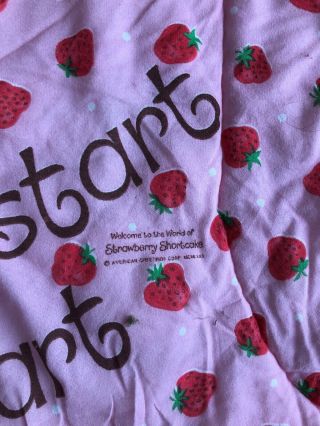 Vintage 1980 RARE Strawberry Shortcake Kids Pink Sleeping Bag 3