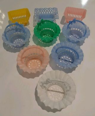 9 Vintage Holiday Party Favors Plastic Baskets Nut/candy Crafts Easter Plastic