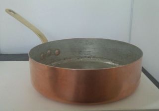 Vtg Antique French Frying Pan Large 9 1/2 " Diameter 2 3/4 " Deep 8 